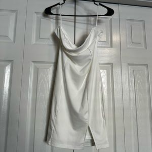 SHEIN White Strapless Dress with Slit